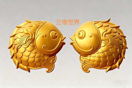龙鱼珠子鲤鱼STL三维立体圆雕图3D打印模型2010