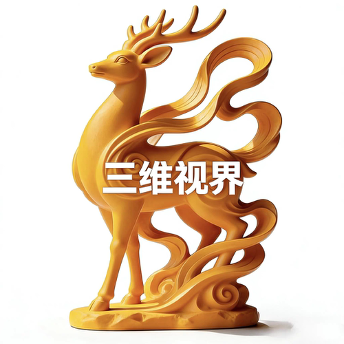 3d打印STL敦煌九色鹿雕塑卡通模型摆件动物雕塑max fbx STL源2461