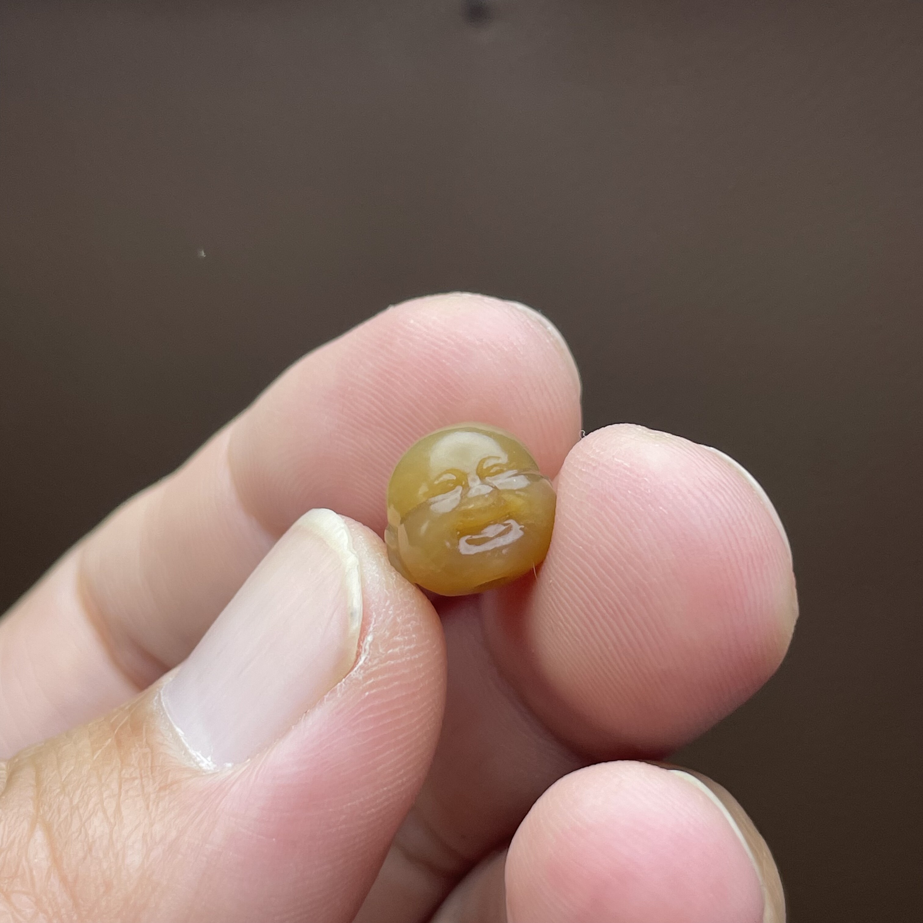 笑佛头圆珠配饰弥勒佛珠新疆天然和田玉且末锁骨手串项链文玩配件