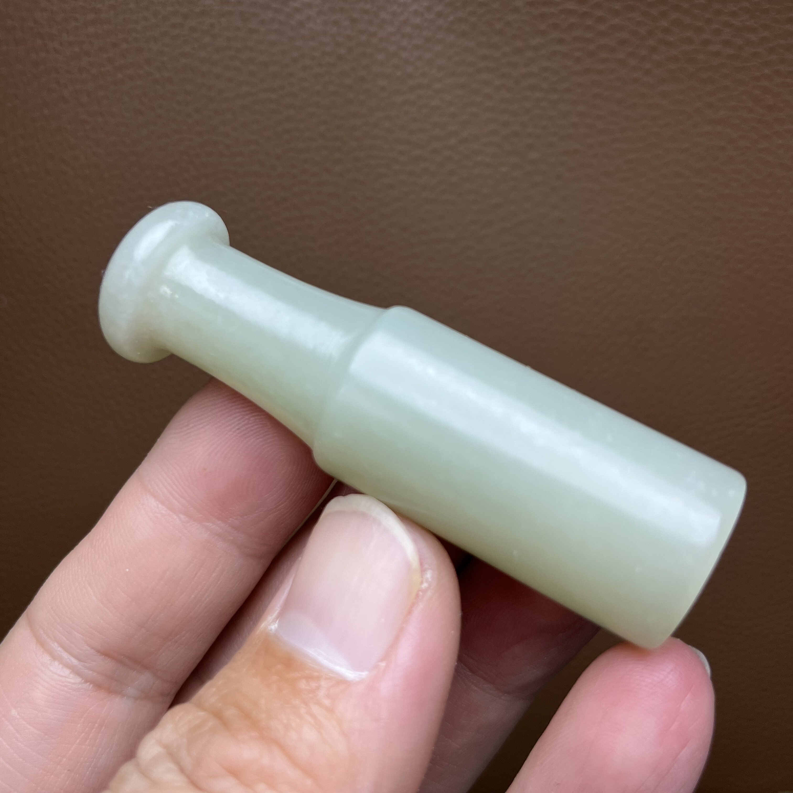 和田玉烟嘴老式旱烟袋直式纸烟烟杆烟斗天然新疆糖青白玉老烟嘴