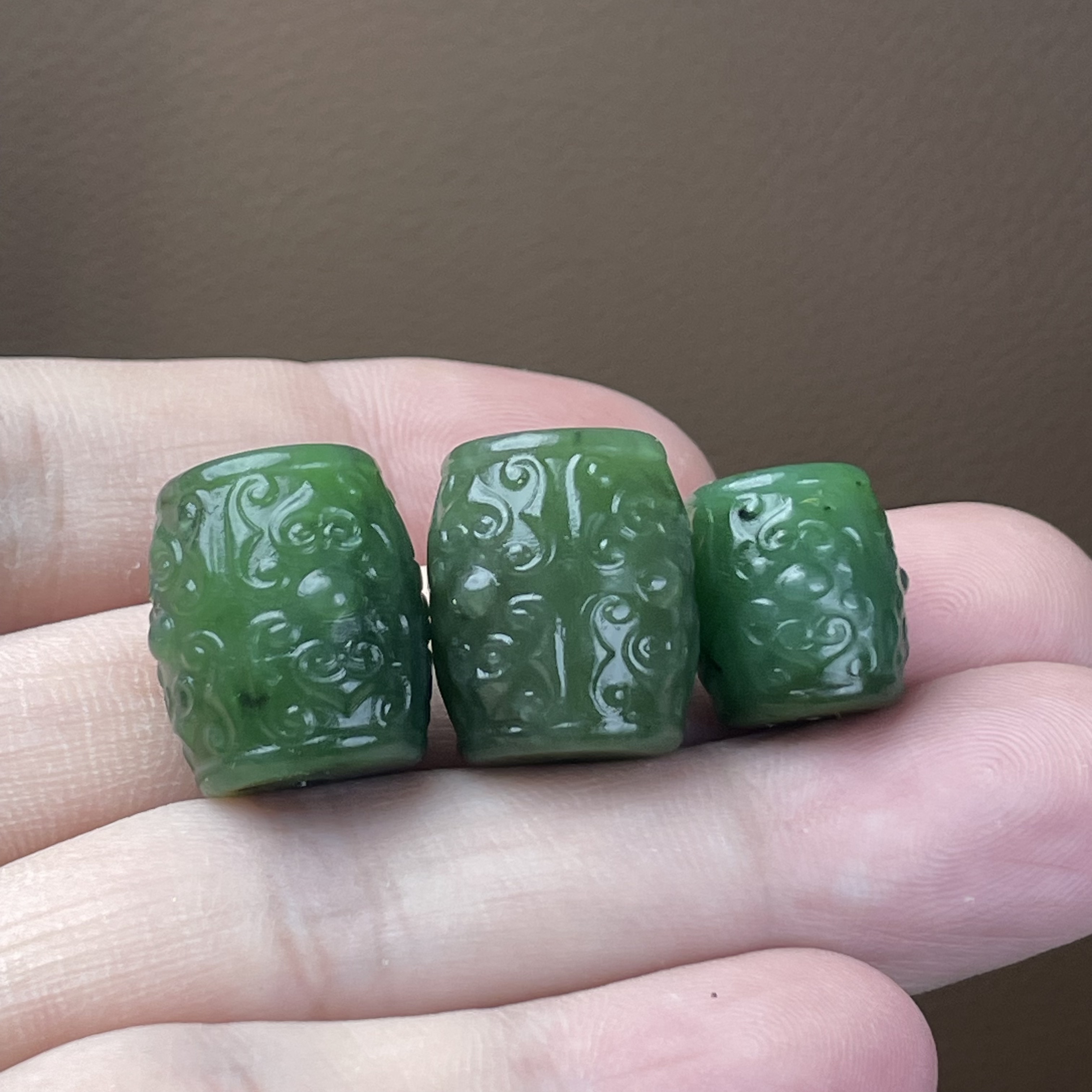 和田玉碧玉桶珠腰珠手链文玩配饰