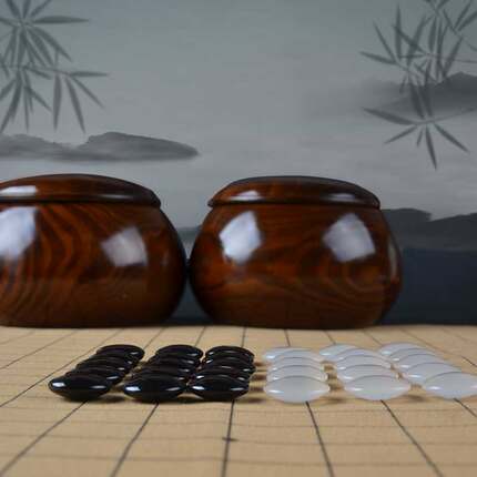 天然玛瑙特级双面凸围棋子五子棋套装成人学生初学益智实木罐便携