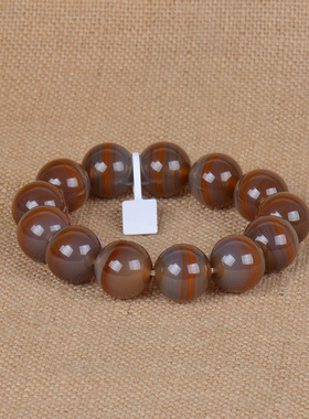 天然精品红一线药师玛瑙大珠男士手链文玩配饰手串16mm