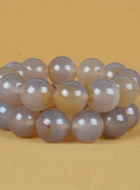 精品原色天花花冰料玛瑙手链男士大珠手串带砂玛瑙18mm