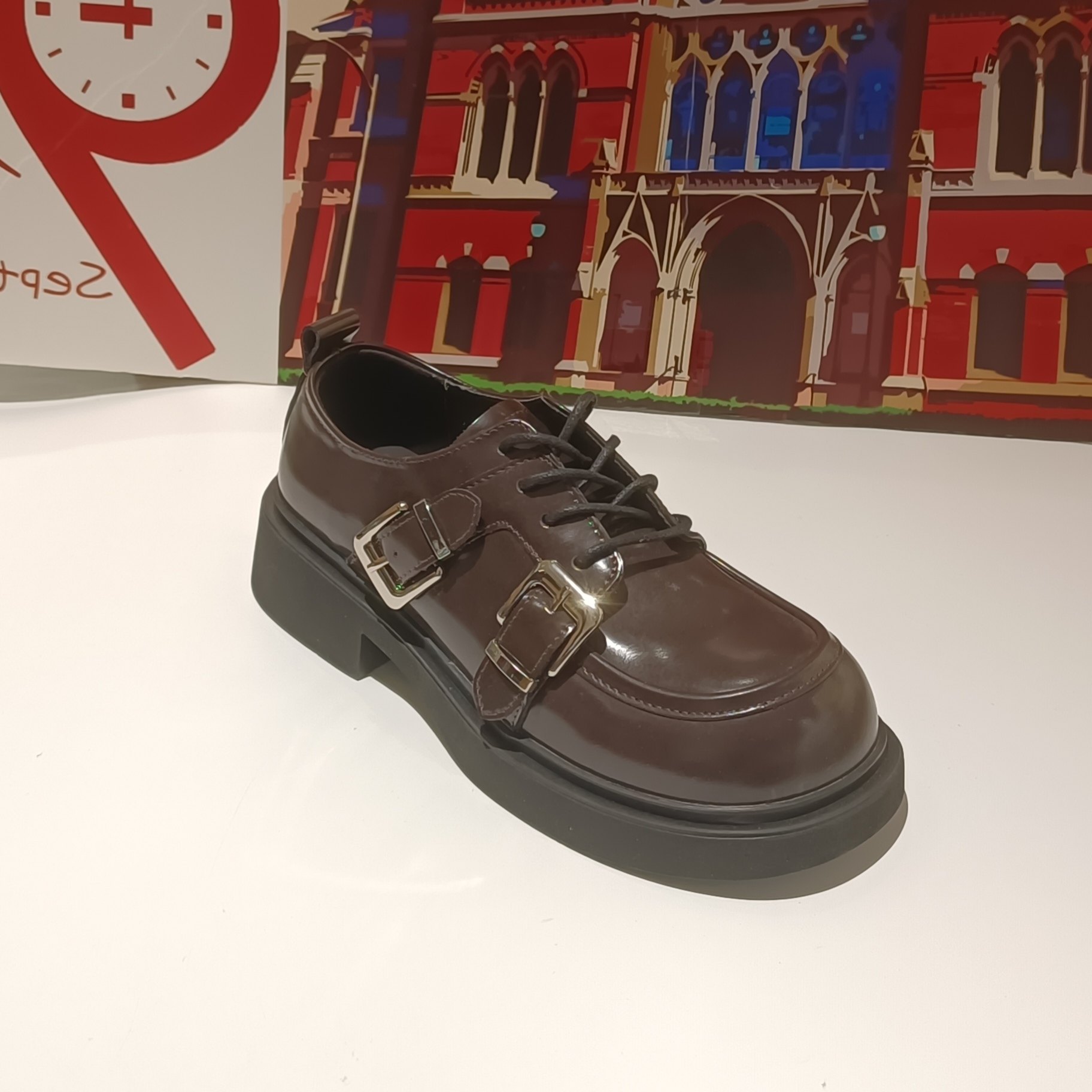 女乐福学院风皮带扣乐福鞋2024秋新款真皮厚底小皮鞋m60女鞋专柜