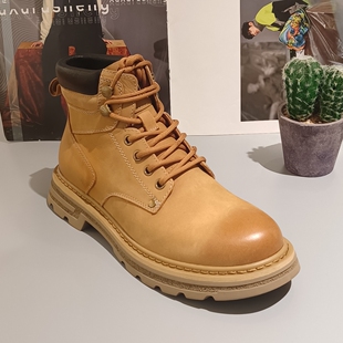 M60马丁靴男潮牌新款男黄色系带马丁靴超酷机车百搭牛仔专柜正品