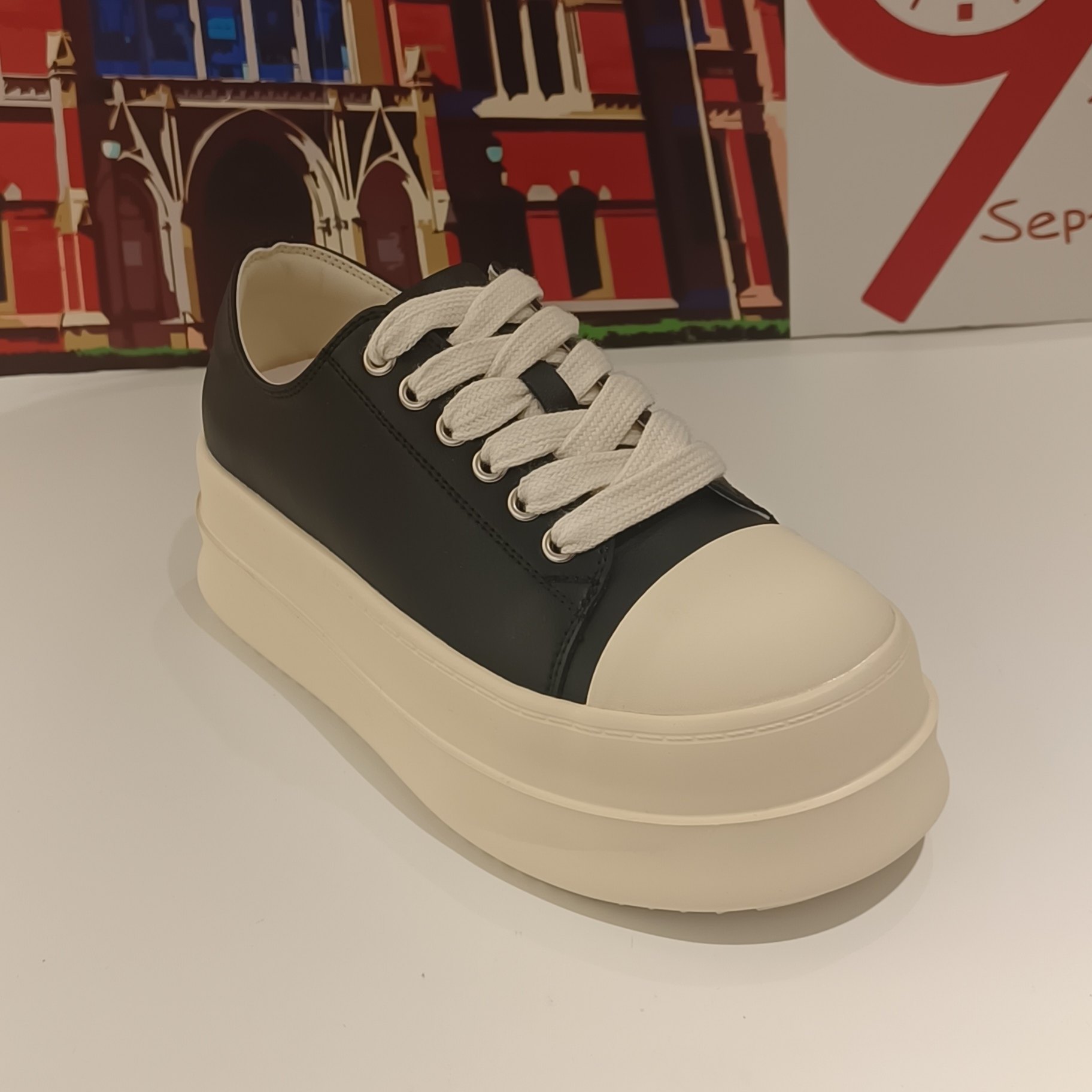 欧洲站休闲单鞋2024新款真皮厚底松糕鞋女港风增高潮M60女鞋正品