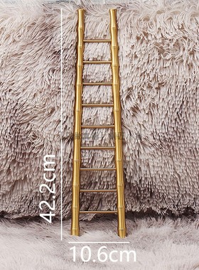 42cm超大号纯黄铜梯子摆件9九阶