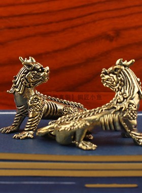 纯铜谛听神兽摆件九华山车载瑞兽