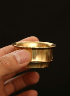 纯铜功夫茶竹节茶碗一套高级感