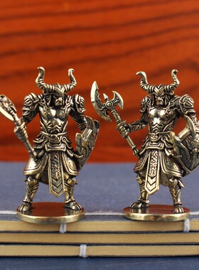 全黄铜牛战士牛魔王造型摆件
