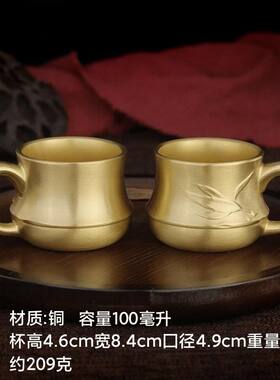 高颜值纯铜竹节奶茶杯黄铜竹节杯