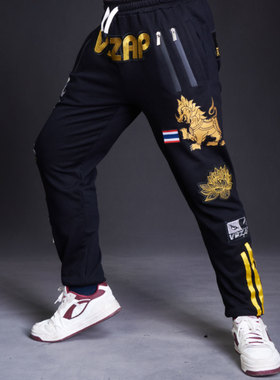 VSZAP泰拳格斗长裤播求卫裤MUAY THAI健身MMA运动搏击刺绣跑步男