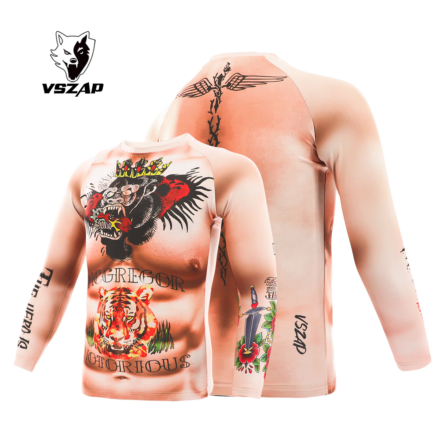 VSZAP双冠王纹身衣UFC运动紧身衣