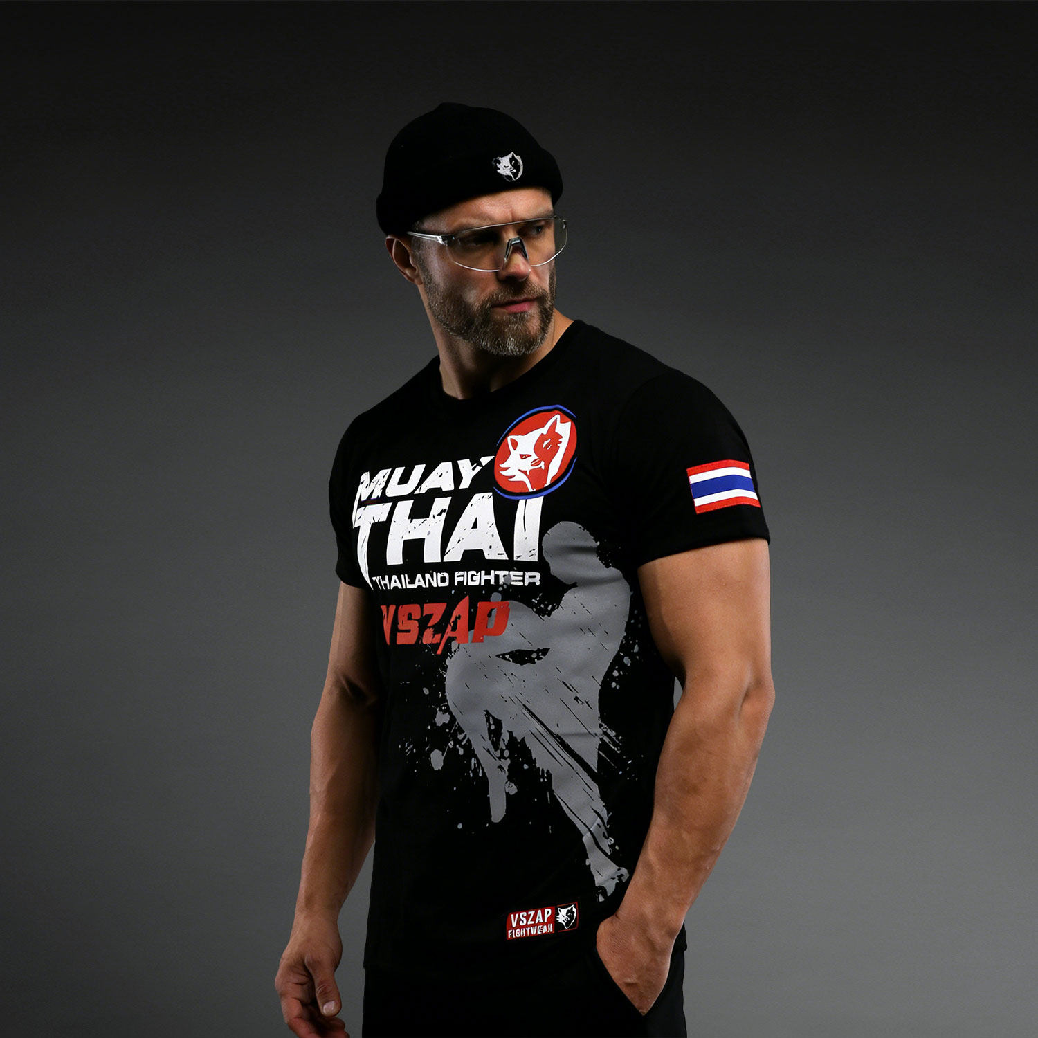 VSZAP运动泰拳健身短袖T恤男MMA训练搏击格斗比赛纯棉毒液拳击服