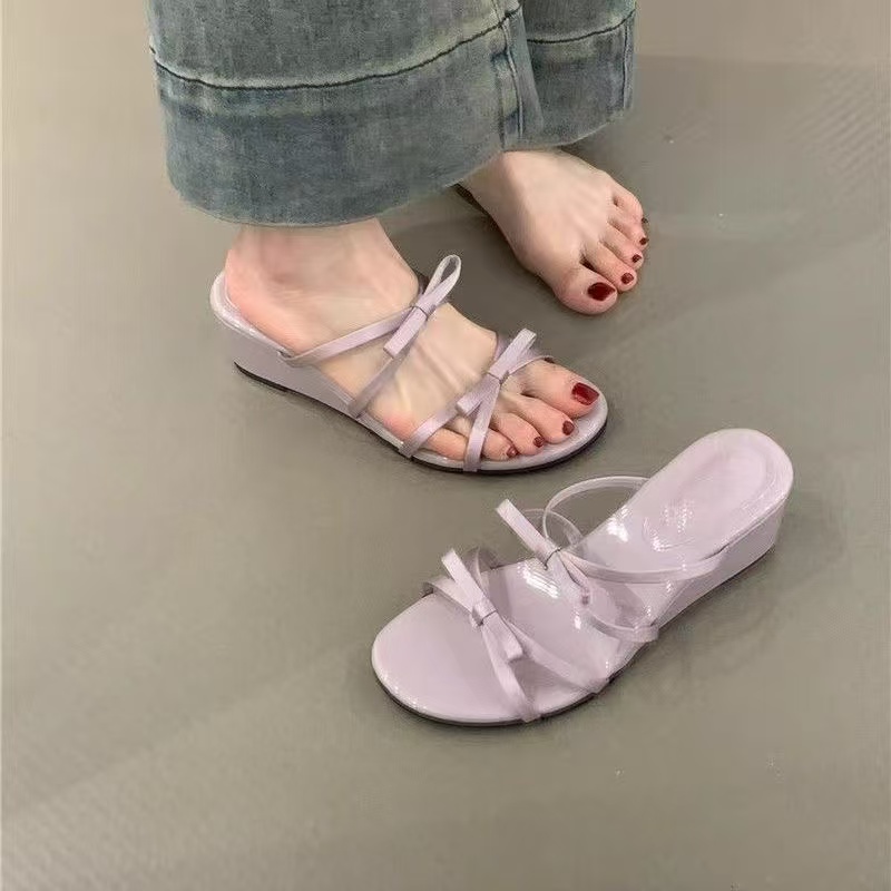 仙女风蝴蝶结配裙子凉拖鞋