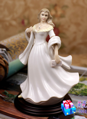英国陶瓷优雅精致生日仕女摆件
