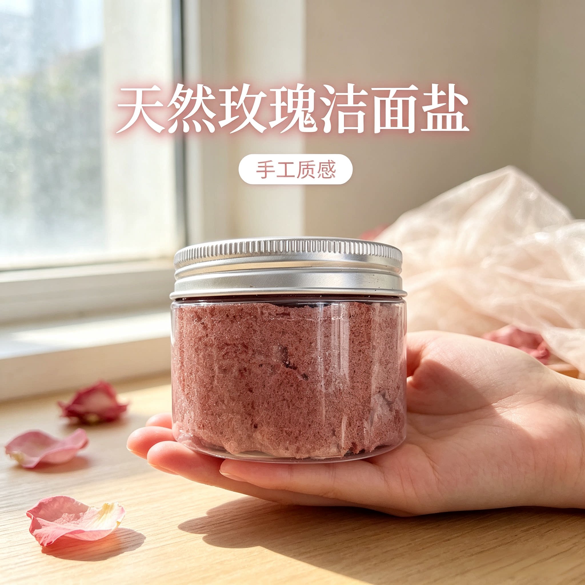玫瑰洁面盐洗脸面部清洁去角质磨砂膏黑头控油痘印毛孔粗大洁面盐