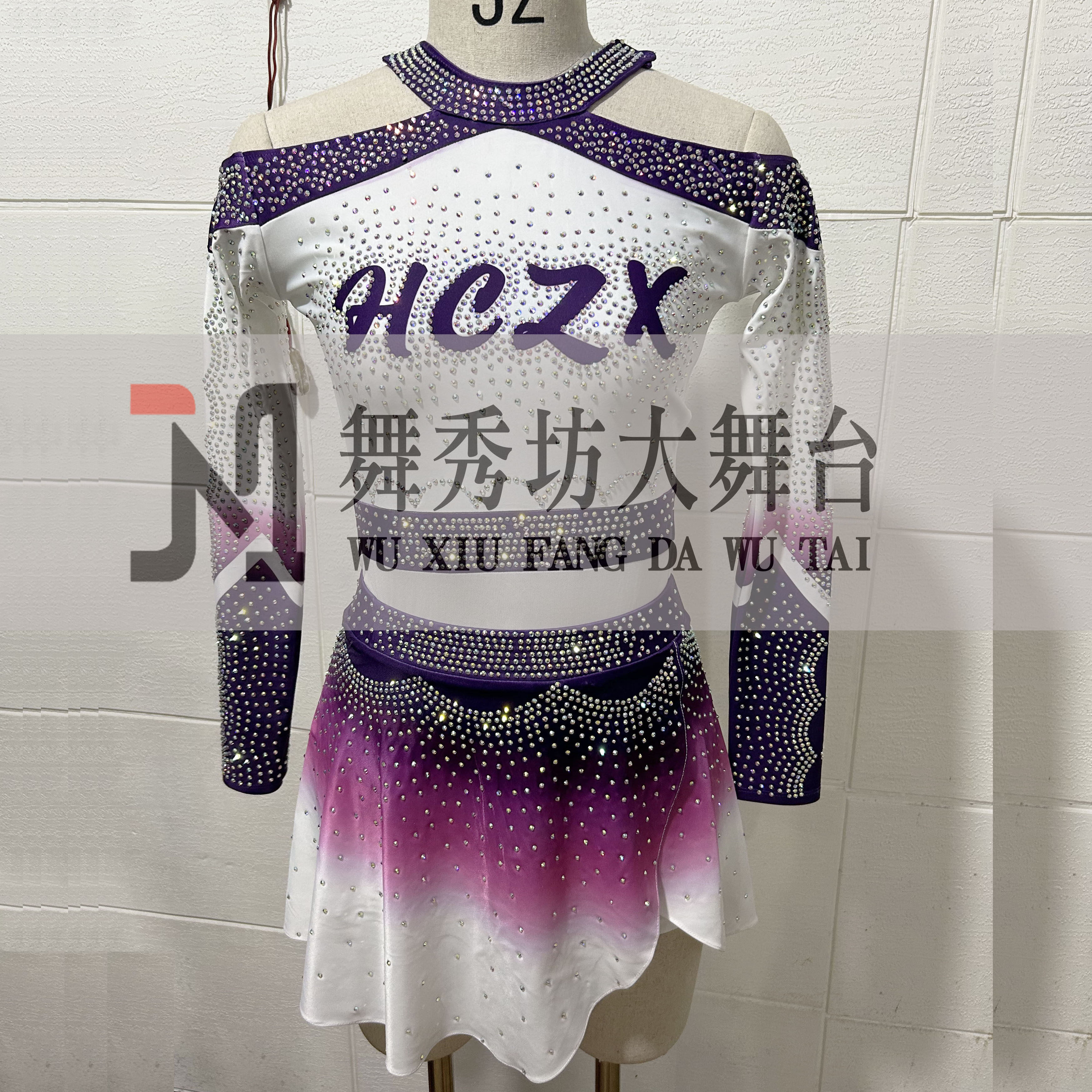 新款爵士连体操比赛舞蹈服 技巧啦啦操花球啦啦男女款竞技服