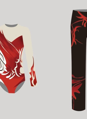 有氧体操服 大众健美操比赛服 踏板体操服 印花款D-12364