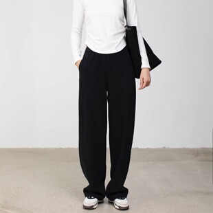 高定裤海维恩【羊毛镰刀裤】秋冬520g加厚保暖垂感弯刀裤显瘦显高