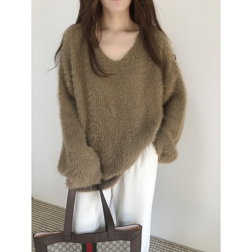 慵懒风宽松毛衣女高级感上衣