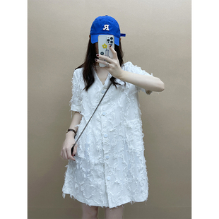 裙子 女夏小众设计气质洋气显瘦短款 superxue 流苏连衣裙新款