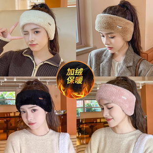防寒耳套捂头巾帽女冬季防风耳罩加绒孕妇产后护额头保暖月子发带