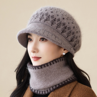 妈妈帽女冬季老人奶奶老太太冬帽护耳双层加厚保暖中老年人毛线帽