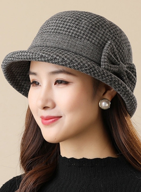 中老年人帽子女秋冬季妈妈盆帽