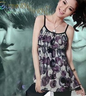 舒感专柜正品2014春夏新款莫代尔女装长款蕾丝网纱吊带背心12555