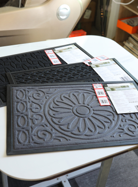 出口老外！3D立体户外地垫入户地毯强静音脚垫绒面毯防滑地毯