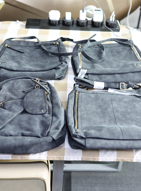 出口外单！人民币当美金用！VR NYC气质灰色麂皮绒单肩斜跨包背包