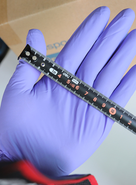 出口欧洲！ANBOSON一次性丁腈手套 100只超厚紫色适用10-11CM掌宽