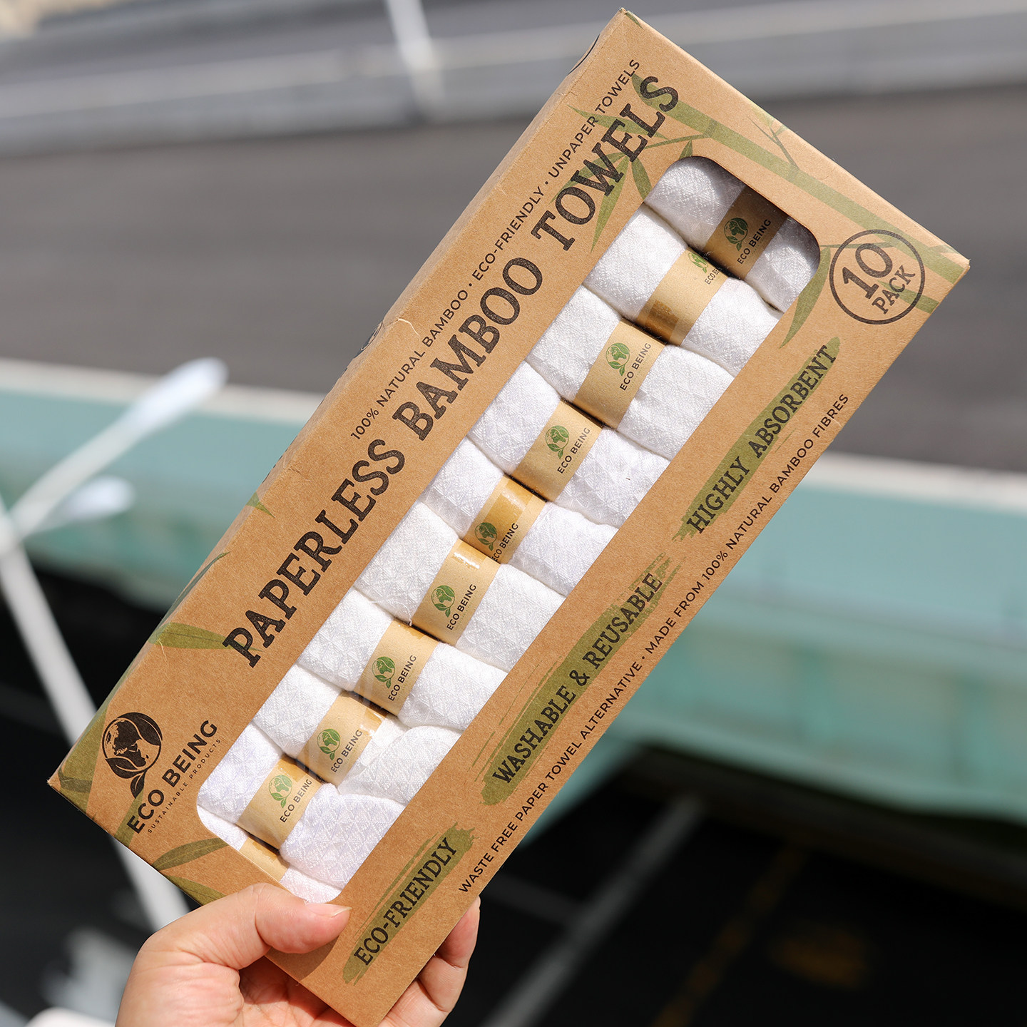 出口老外ECO BEING竹纤维抹布 10条装可洗重复使用吸水环保清洁布