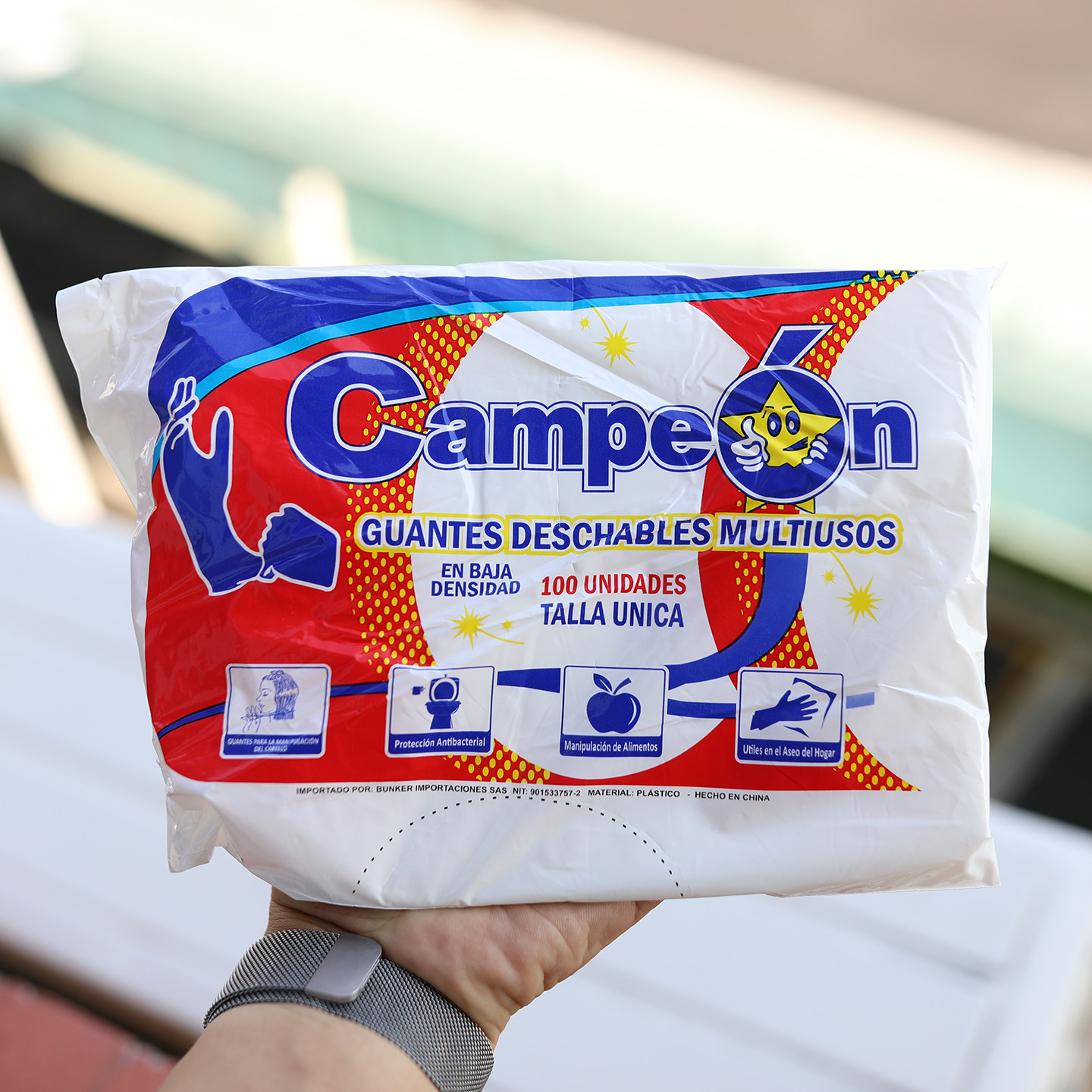 出口西班牙一次性手套100只装多用途食品级防护手套 烧烤聚餐手套