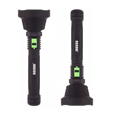 出口老外！ROSHNI家用/户外LED手电筒 充电式1000流明5倍强光效果