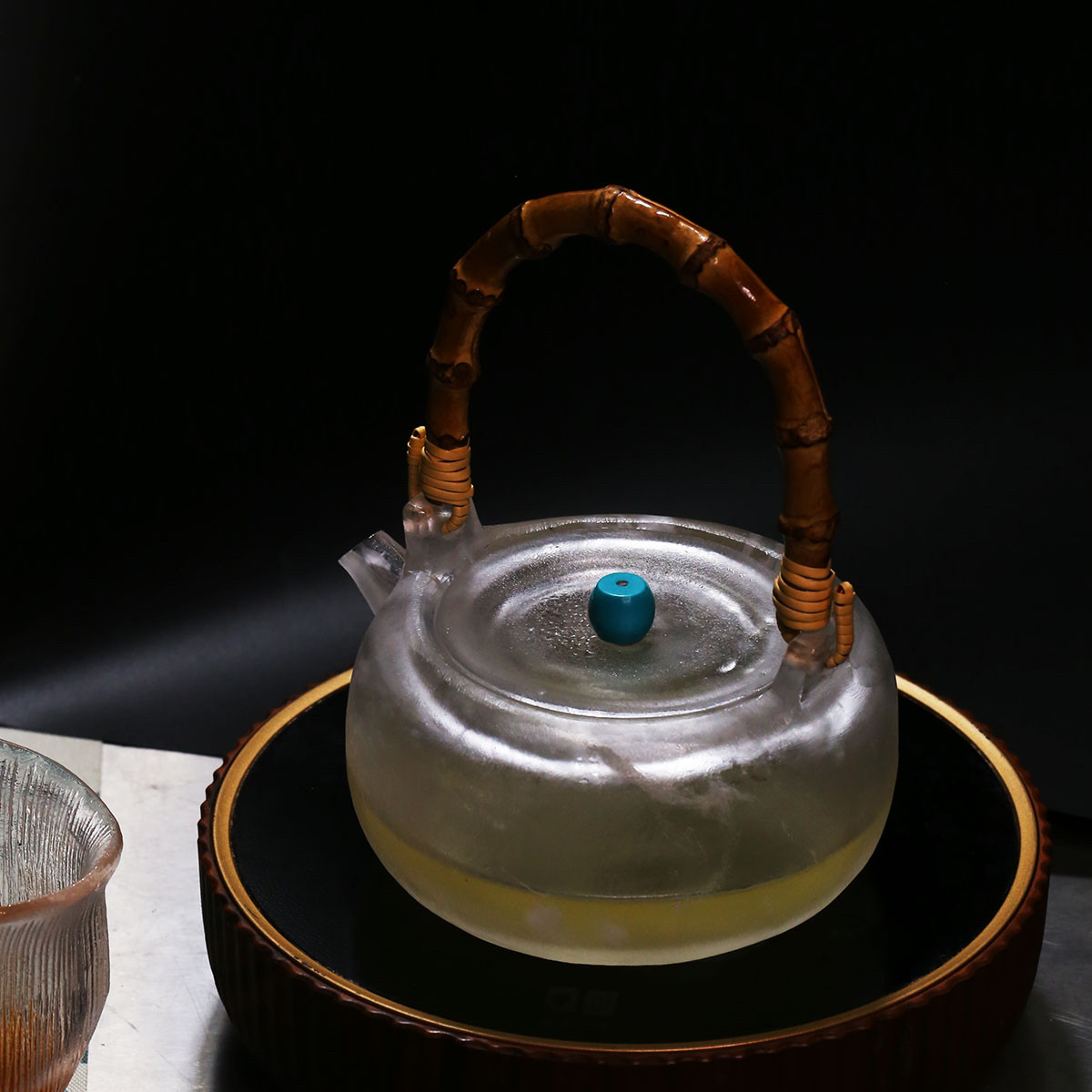 红锦添原矿水晶茶壶泡茶壶茶具茶杯煮水烧水壶耐高温不裂可定