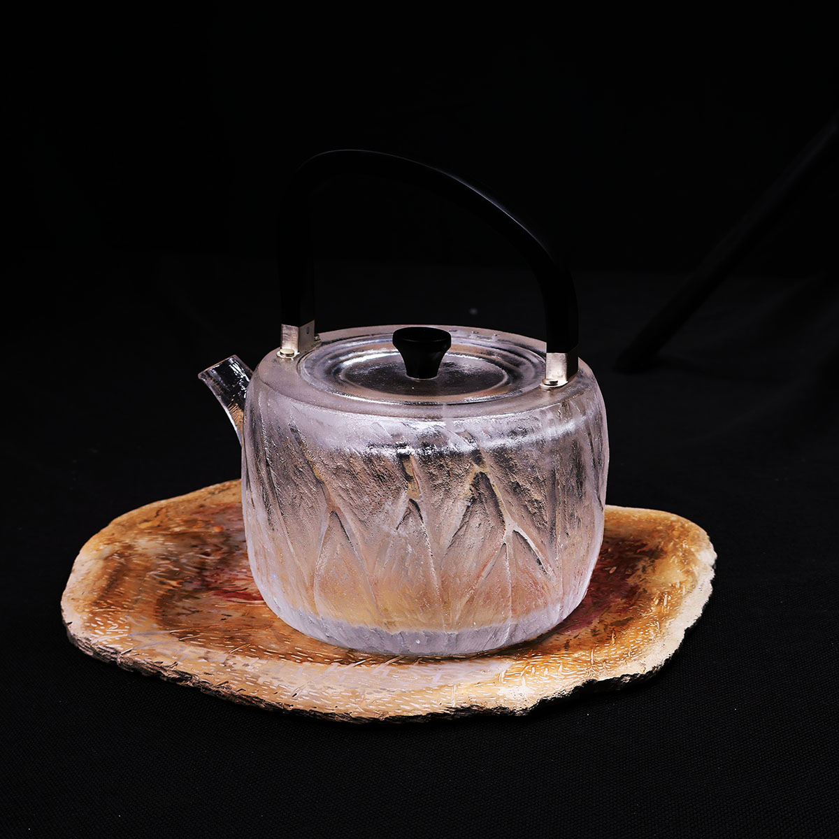 红锦添熔炼水晶壶煮水壶泡茶壶晶作系列手工艺品高温明火干烧不裂