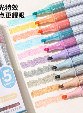 Fluorescent Highlighter Pens Aesthetic Double Headed Pastel