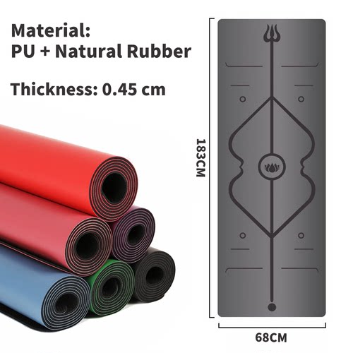 PU Rubber Yoga Mat Non Slip Exercise Gym Workout Floor Mat