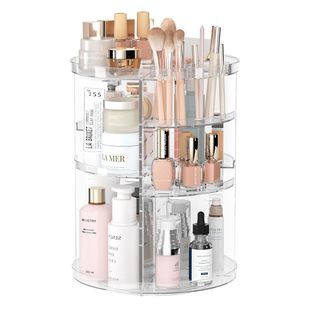 Rotating Makeup Organizer Spinning Skincare Storage Carousel