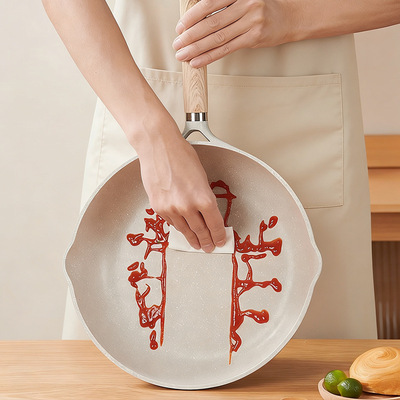 Uncoated ceramic non stick pan frying pan flat bottomed pan