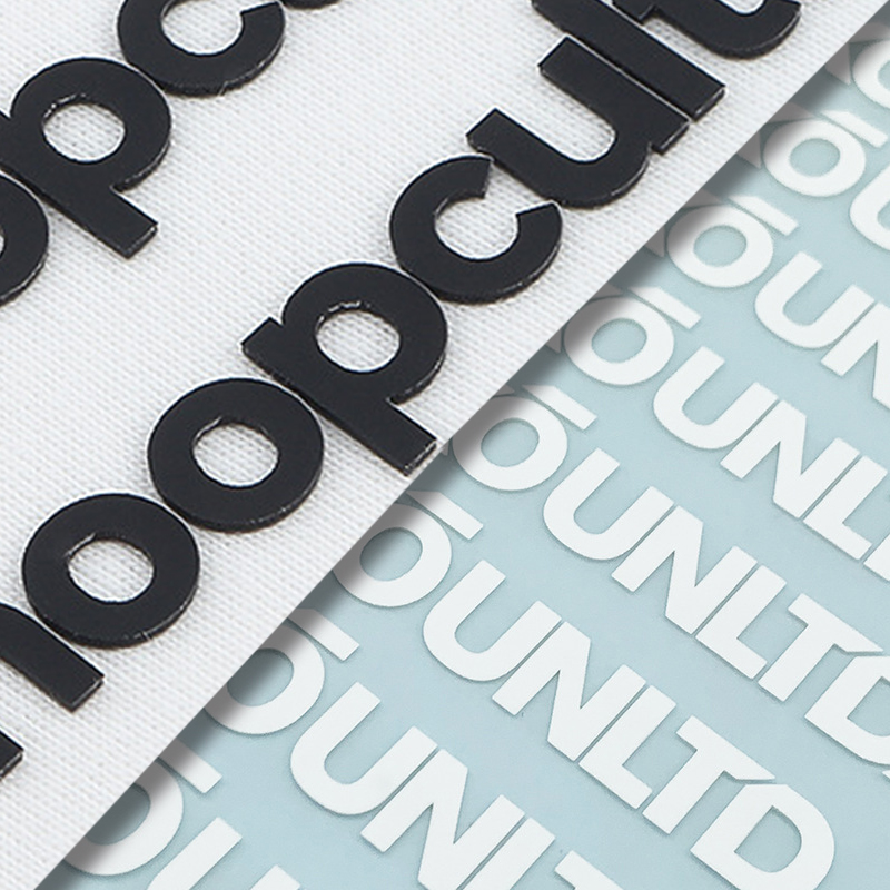 硅胶厚板烫画贴定制3D立体logo凹凸热转烫标白墨烫画反光银刻字膜