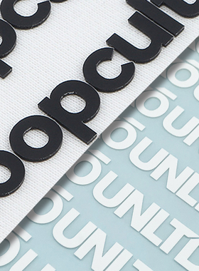 硅胶厚板烫画贴定制3D立体logo凹凸热转烫标白墨烫画反光银刻字膜