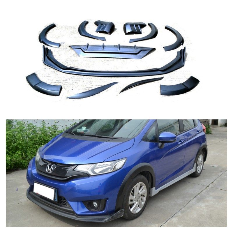 适用于14-20款本田飞度三代gk5改装专用宽体装饰轮眉前唇后唇套件