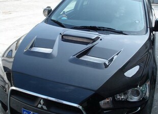 适用于三菱EVO10代改装专用碳纤维开孔机盖引擎盖机盖头包围