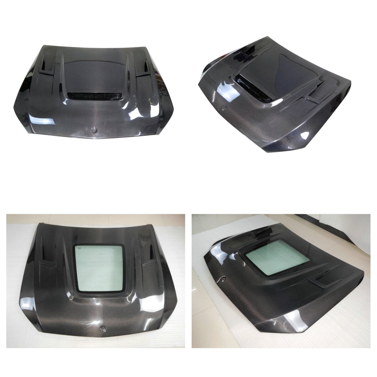 适用于奔驰C级W205 真C63改装专用碳纤维机盖开孔引擎盖包围