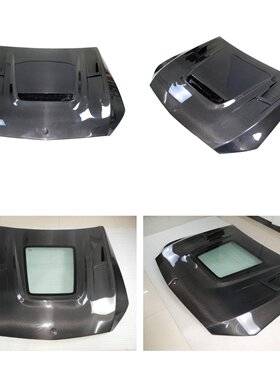 适用于奔驰C级W205 真C63改装专用碳纤维机盖开孔引擎盖包围