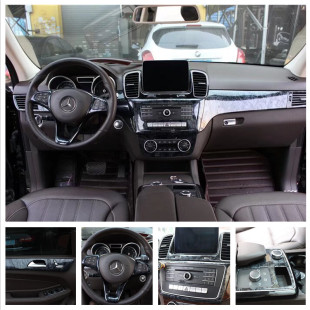 改装 适用于15 GLS碳纤维桃木内饰贴 奔驰GLE 中控风口排挡贴 19款